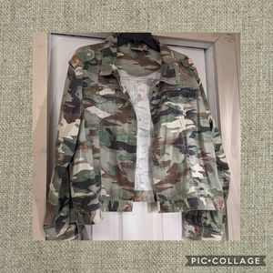 Chico's Linen Camouflage Jacket